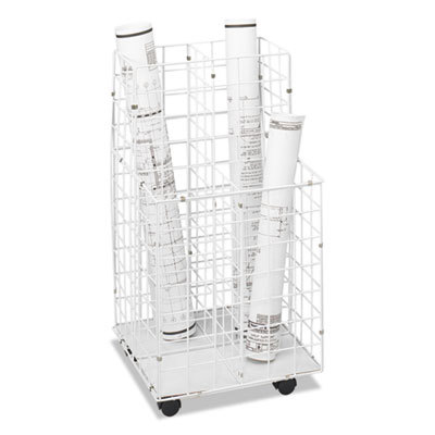 Roll File Storage; Type: Wire Roll File; Number of Compartments: 4; Overall Width: 16-1/4 in; Overall Depth: 16-1/2 in; Overall Height (Inch): 30-1/2 in; Color: White; Material: Steel; Compartment Width: 8 in; Depth: 16-1/2 in; Style: Wire Roll File; Widt